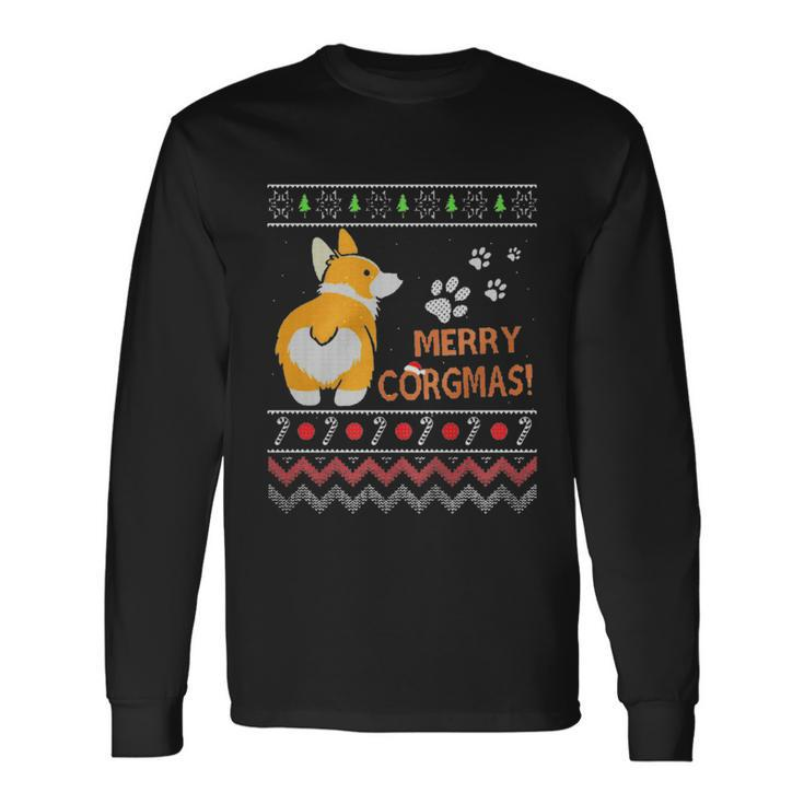 Corgi Ugly Christmas Cool Dog For Christmas Long Sleeve T-Shirt