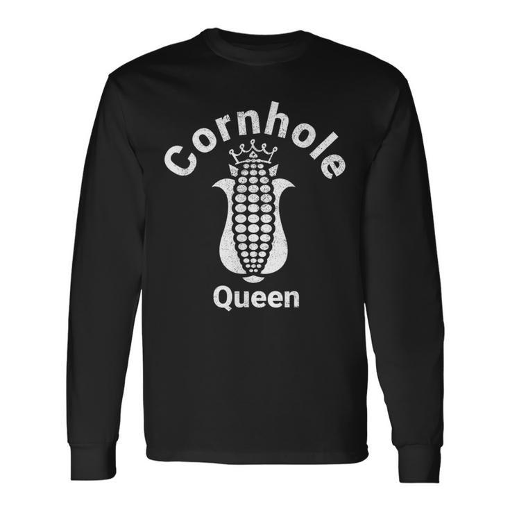 Cornhole Queen Lustiges Damen Langarmshirts, Motiv für Spielbegeisterte Geschenkideen