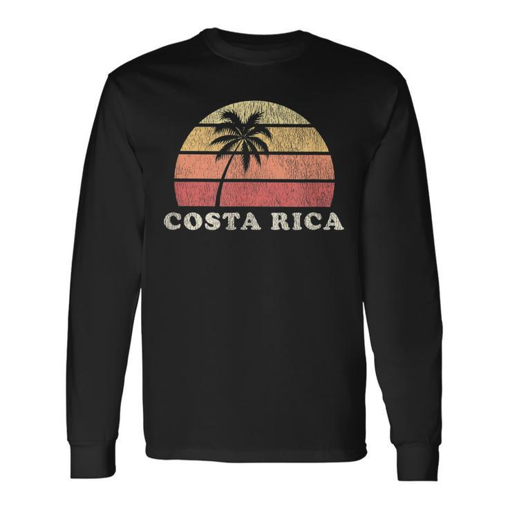 Costa Rica Vintage 70S Retro Throwback Long Sleeve T-Shirt T-Shirt