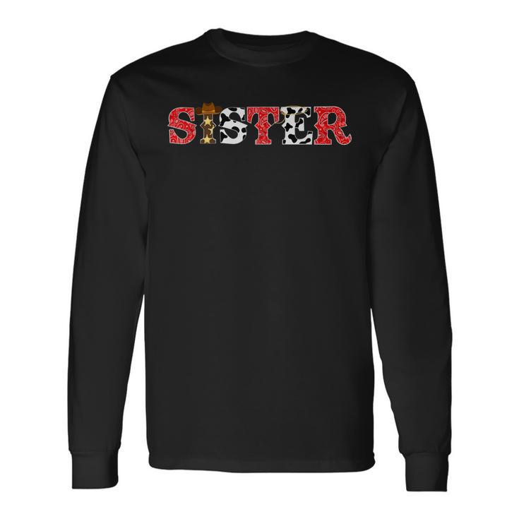 Cowboy Sister Western Rodeo Theme Bday Party Matching Long Sleeve T-Shirt T-Shirt
