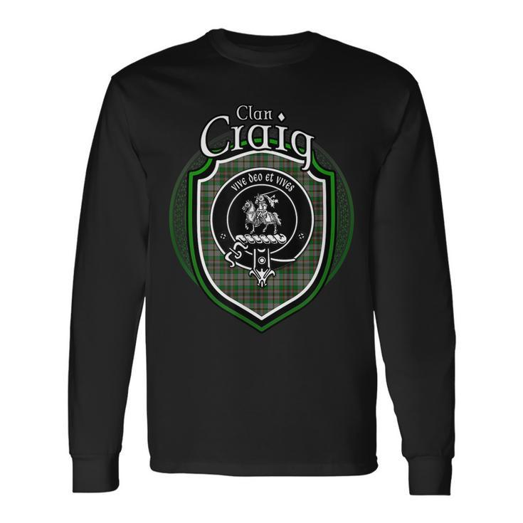 Craig Clan Crest Scottish Clan Craig Crest Badge Long Sleeve T-Shirt