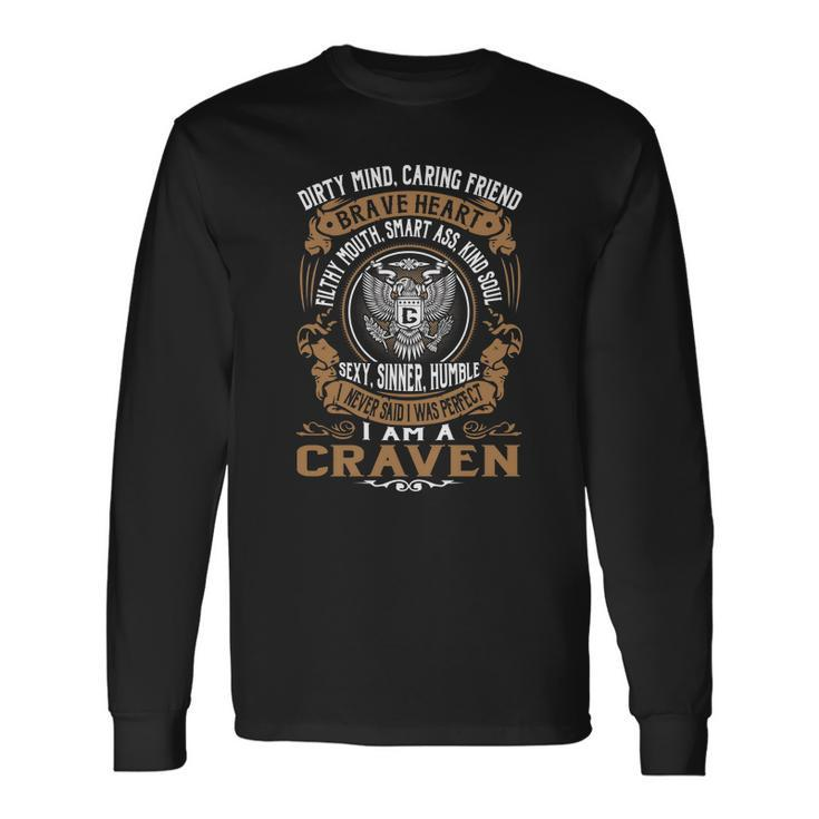 Craven Last Name Surname Tshirt Men Women Long Sleeve T-Shirt T-shirt Graphic Print