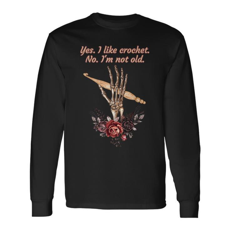 Crochet Alternative Goth Dark Fiber Arts Long Sleeve T-Shirt T-Shirt