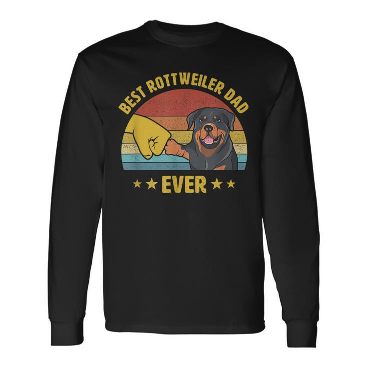 Cute Best Rottweiler Dad Ever Proud Vintage Rottie Father Long Sleeve T-Shirt