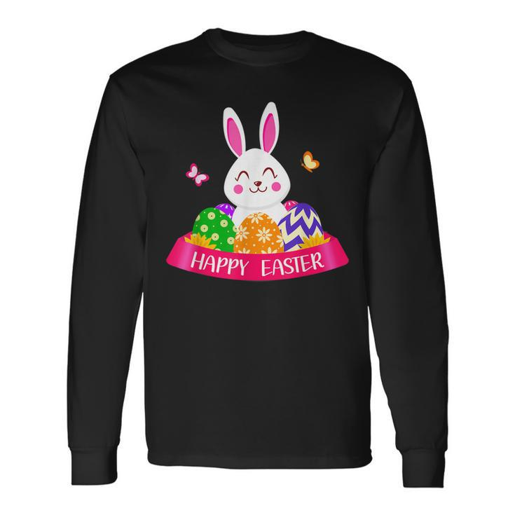 Cute Bunny Spring Hunt Eggs Rabbit Happy Easter Day Outfit Long Sleeve T-Shirt T-Shirt