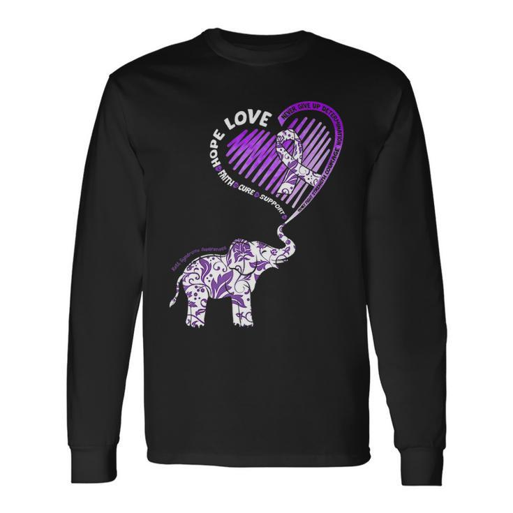 Cute Elephant With Heart Rett Syndrome Awareness Long Sleeve T-Shirt