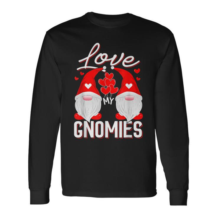 Cute Love My Gnomies Gnomes & Hearts Valentines Day Long Sleeve T-Shirt