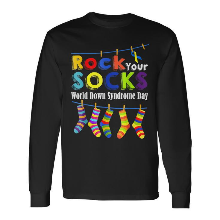 Cute Rock Your Socks 3 21 Trisomy 21 World Down Syndrome Day Long Sleeve T-Shirt T-Shirt