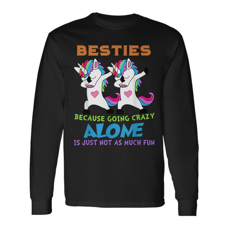 Cute Unicorn Besties Best Friends For Ever Long Sleeve T-Shirt