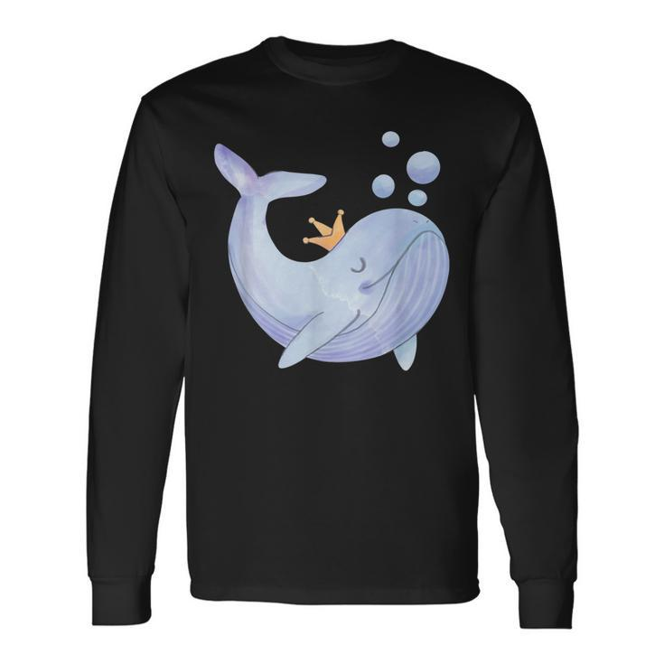 Cute Whale Illustration Classic Long Sleeve T-Shirt