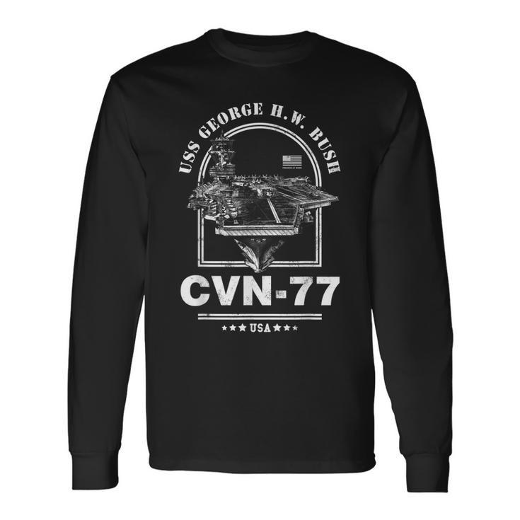Cvn-77 Uss George HW Bush Long Sleeve T-Shirt