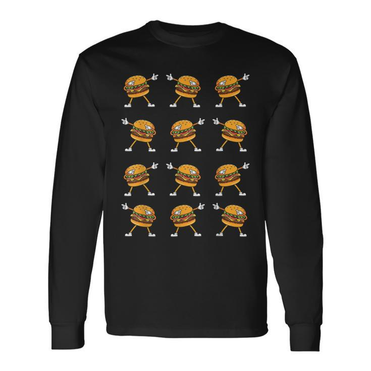 Dabbing Hamburger Cheeseburger Dancing Burger Lovers Cute Long Sleeve T-Shirt T-Shirt