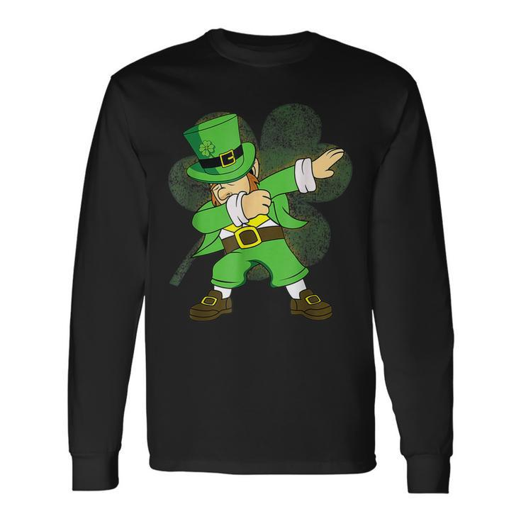 Dabbing Leprechaun St Patricks Day Irish Dab Dance Long Sleeve T-Shirt
