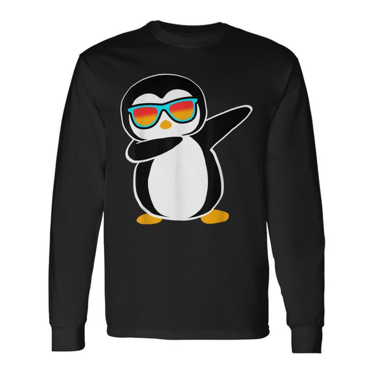 Dabbing Penguin Cute Animal Birthday Party Long Sleeve T-Shirt T-Shirt