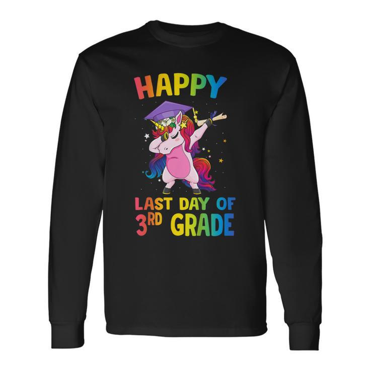 Dabbing Unicorn Happy Last Day Of 3Rd Grade Graduate Shirts Long Sleeve T-Shirt T-Shirt