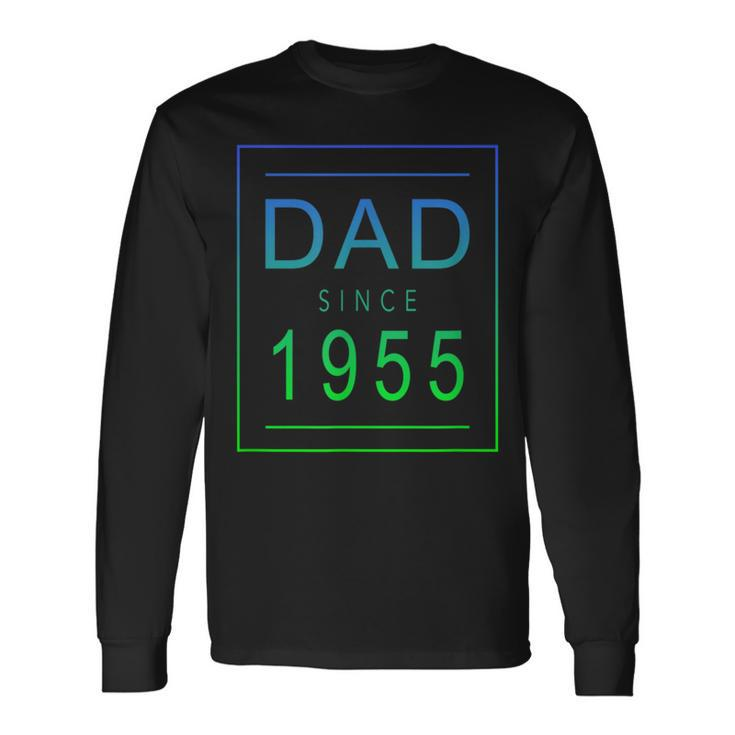 Dad Since 1955 55 Aesthetic Promoted To Daddy Father Bbkns Long Sleeve T-Shirt