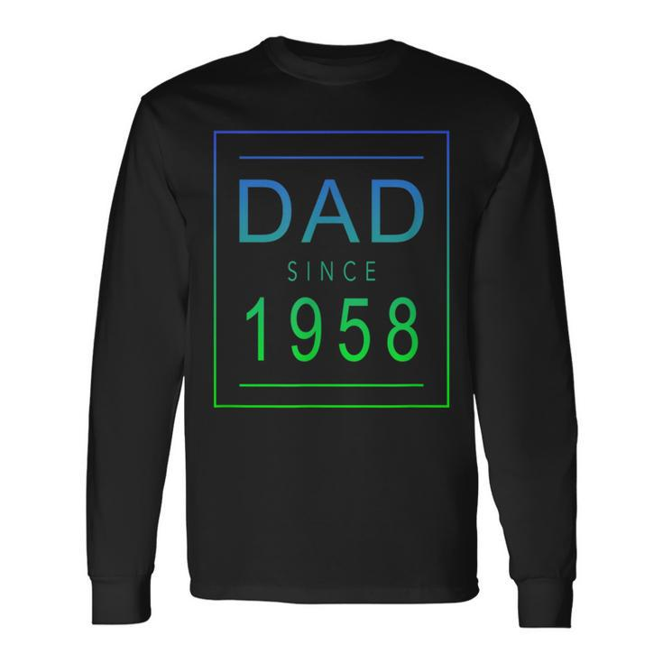 Dad Since 1958 58 Aesthetic Promoted To Daddy Father Bbkbqy Long Sleeve T-Shirt