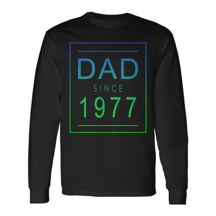 Dad Since 1977 77 Aesthetic Promoted To Daddy Father Bbjzzqj Long Sleeve T-Shirt
