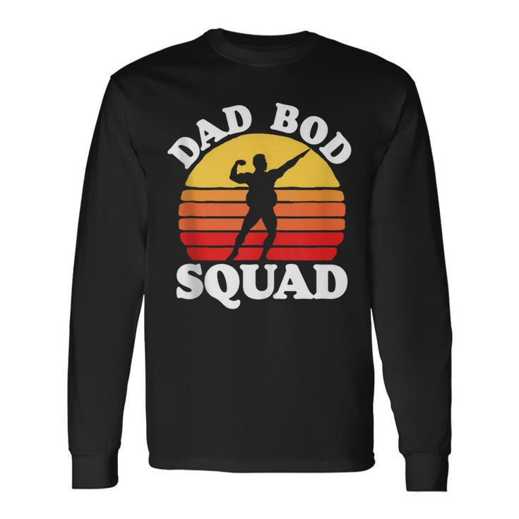 Dad Bod Squad Posing Fathers Day Vintage Sunset 80S V2 Long Sleeve T-Shirt