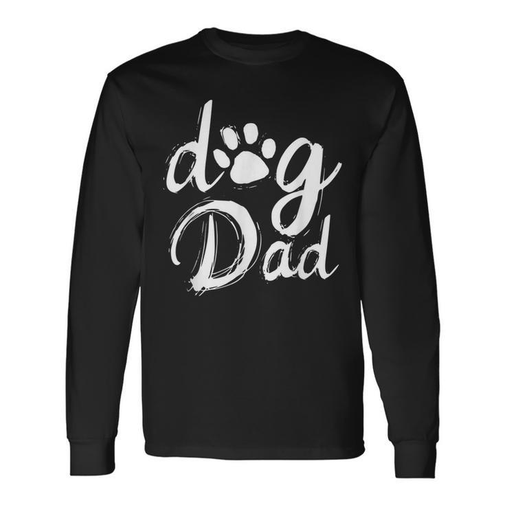 Dad Dog Paw Vintage Dog Dad Long Sleeve T-Shirt