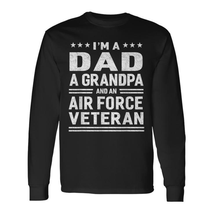 Dad Grandpa Air Force Veteran Vintage Top Long Sleeve T-Shirt