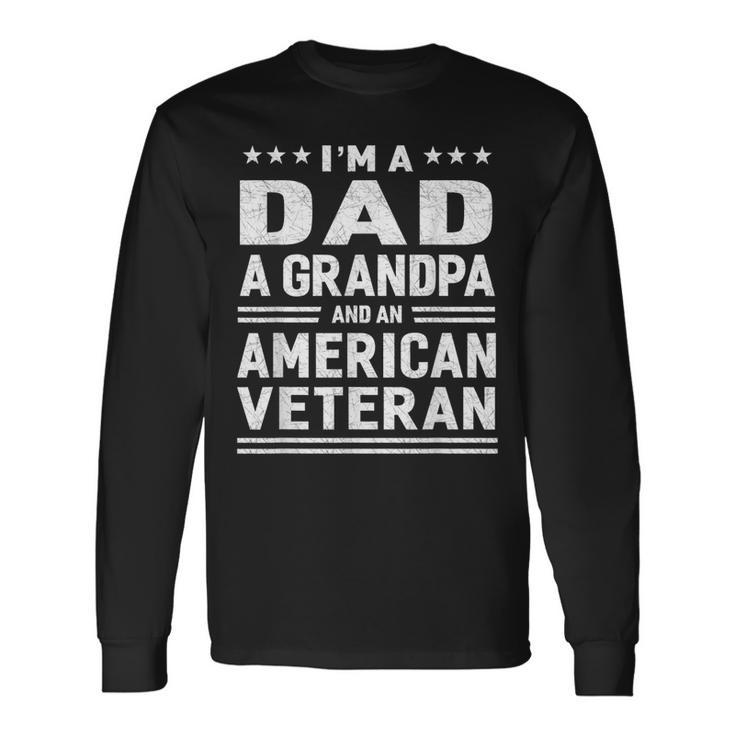 Dad Grandpa American Veteran Vintage Top Long Sleeve T-Shirt