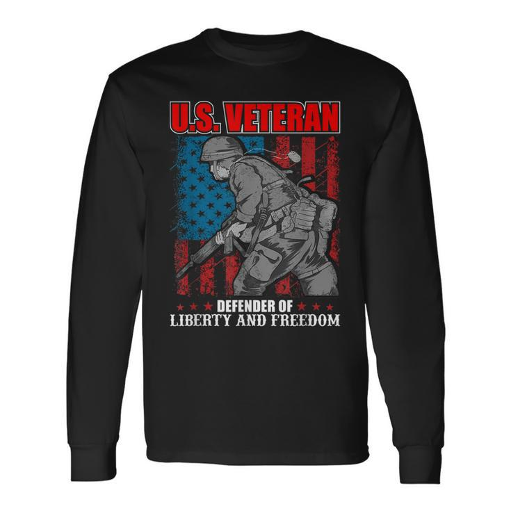 I Am A Dad Grandpa And A Veteran Nothing Scares Me Usa V4 Long Sleeve T-Shirt
