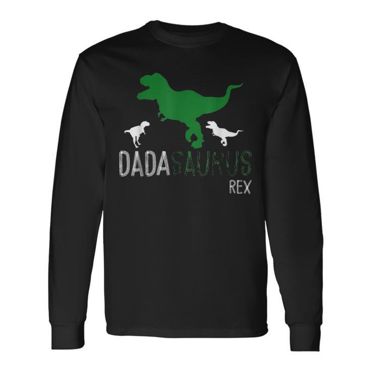 Dadasaurus Dad Dino Fathers Day Men Dinosaur V2 Long Sleeve T-Shirt