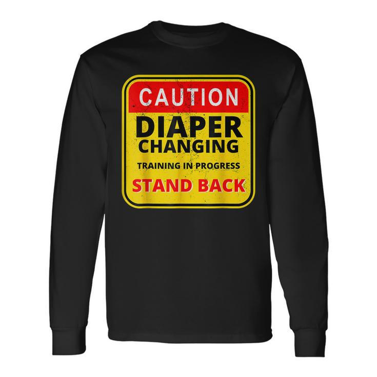 Daddy Diaper Kit New Dad Survival Dads Baby Changing Outfit Long Sleeve T-Shirt T-Shirt