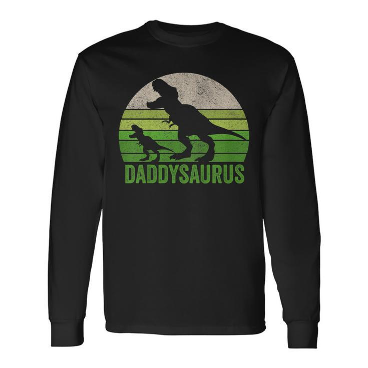 Daddy Dinosaur T Shirt Daddysaurus Fathers Day Shirts Long Sleeve T-Shirt