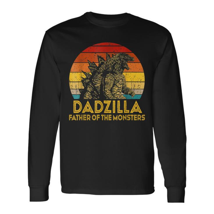 Dadzilla Father Of The Monsters Vintage Fathers Day For Dad Long Sleeve T-Shirt