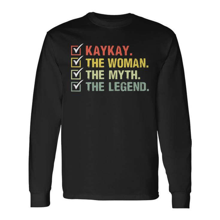 Damen Kaykay Langarmshirts: Die Frau, Der Mythos, Die Legende, Retro Vintage Geschenkideen