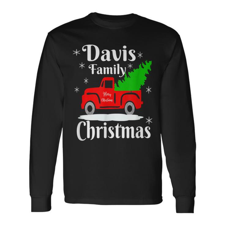 Davis Christmas Matching Old Red Truck Long Sleeve T-Shirt