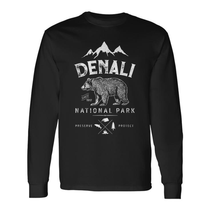 Denali National Park And Preserve Us Alaska Vintage Long Sleeve T-Shirt