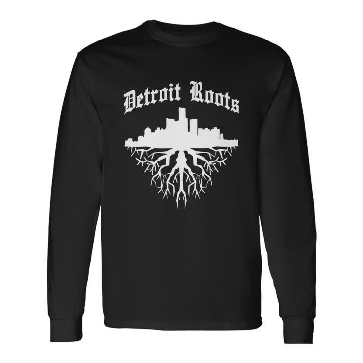 Detroit Roots Men Women Long Sleeve T-Shirt T-shirt Graphic Print