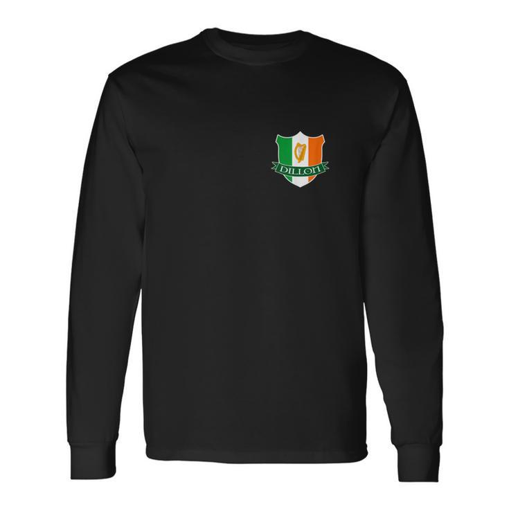 Dillon Irish Name Ireland Flag Harp Long Sleeve T-Shirt