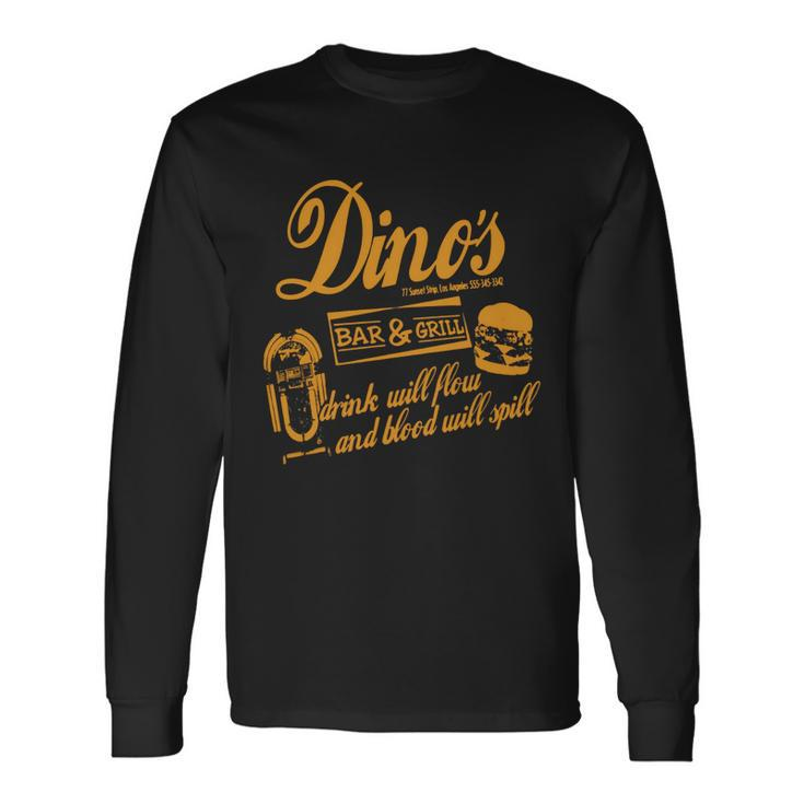 Dino Bar And Grill Men Women Long Sleeve T-Shirt T-shirt Graphic Print
