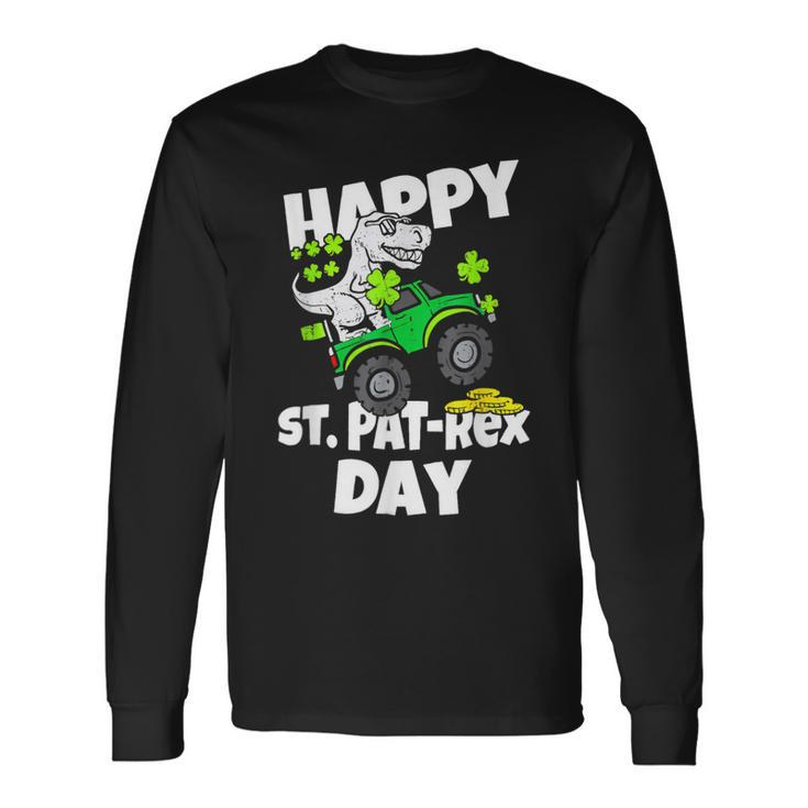 Dinosaur Monster Truck Happy St Pat Rex Day St Patrick Day Long Sleeve T-Shirt