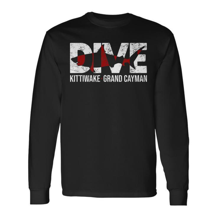 Dive Grand Cayman Kittiwake Scuba Diving Diver Men Women Long Sleeve T-Shirt T-shirt Graphic Print