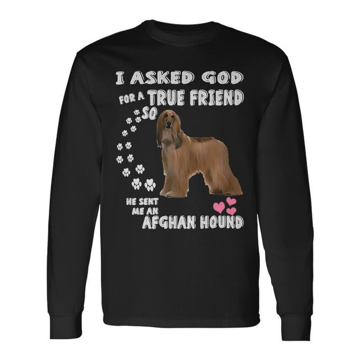 Dog Afghan Hound Afghan Hound Lovers Cute Afghan Hound Puppy Pet Long Sleeve T-Shirt