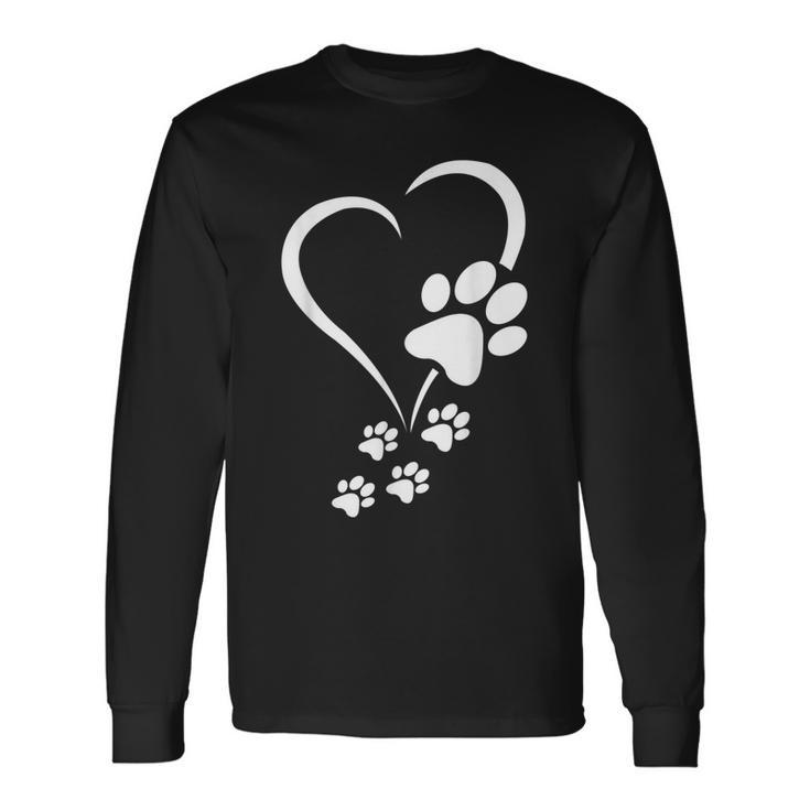 Dog Paw Heart Baby Dogs Dog Paws Hearts Dog Paw Print Long Sleeve T-Shirt