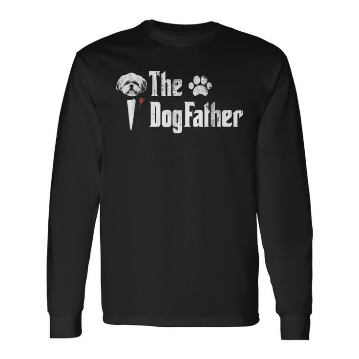The Dogfather Shih Tzu Dog Dad Tshirt Fathers Day Long Sleeve T-Shirt T-Shirt