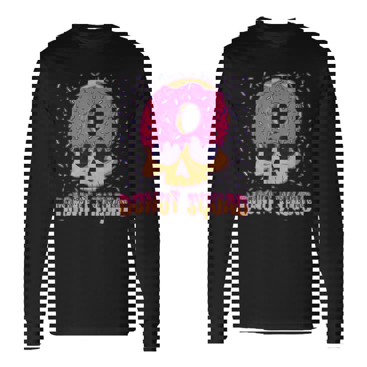Donut Squad Skull Drawing Baker Long Sleeve T-Shirt T-Shirt