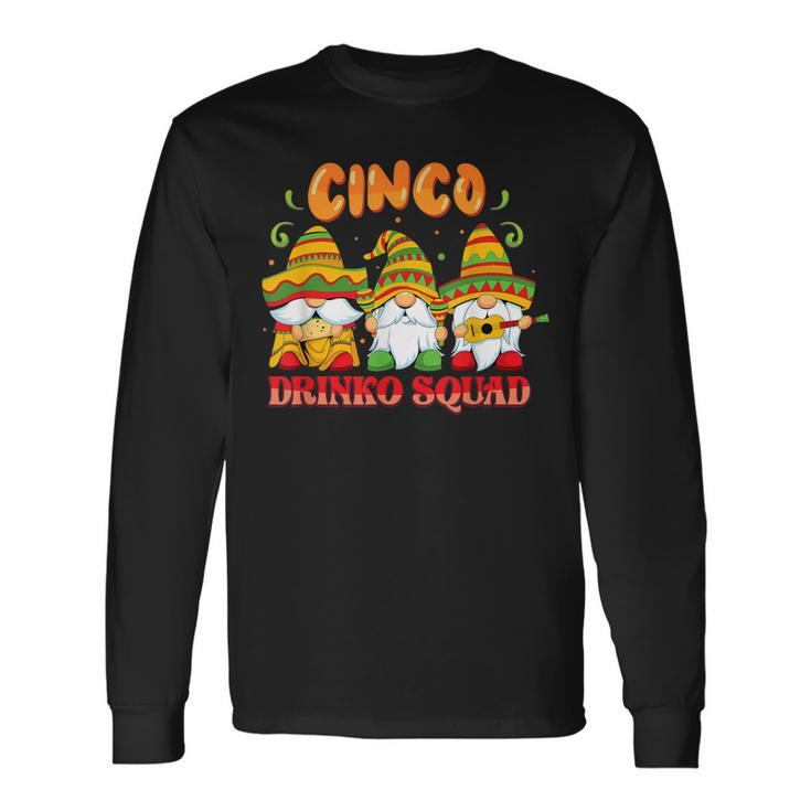 Drinko Squad Cinco De Mayo Mexican Gnomes Matching Group Long Sleeve T-Shirt T-Shirt