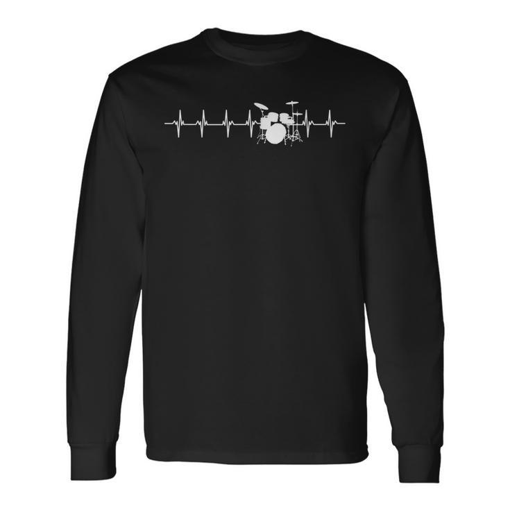 Drums Heartbeat For Drummers & Percussionists Drum Long Sleeve T-Shirt