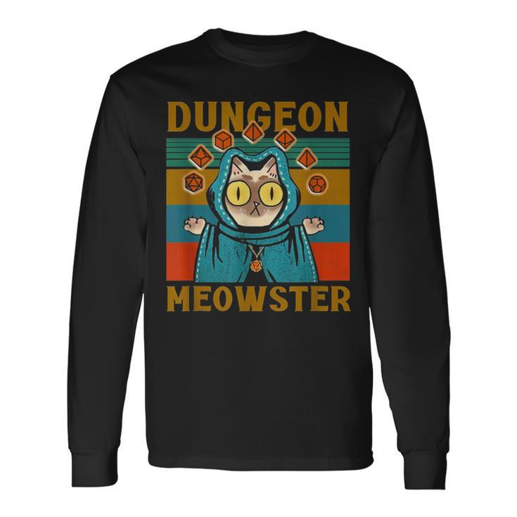 Dungeon Meowster Nerdy Halloween Cat Dad Long Sleeve T-Shirt T-Shirt