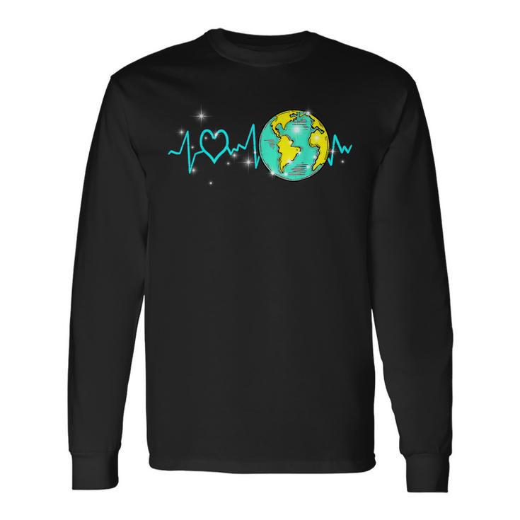 Earth Day Heartbeat Recycling Climate Change Activism Long Sleeve T-Shirt T-Shirt