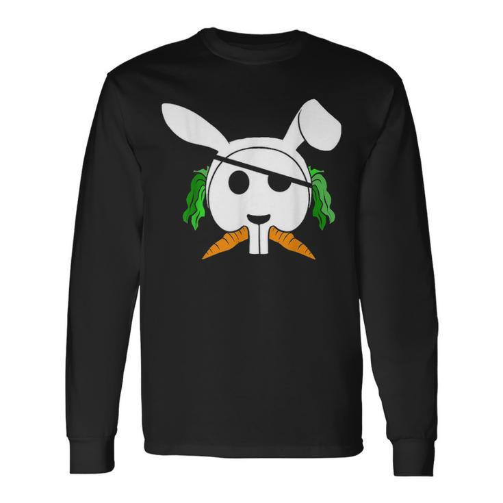 Easter Bunny Pirate Scull Egg Hunting Rabbit Long Sleeve T-Shirt