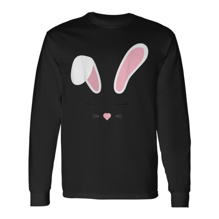 Easter Bunny Rabbit Happy Easter Day Egg Print Cute Long Sleeve T-Shirt