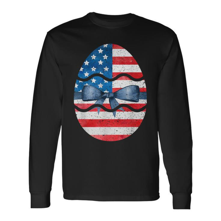 Easter Eggs Flag Of Usa Matching For Easter Lovers Long Sleeve T-Shirt T-Shirt